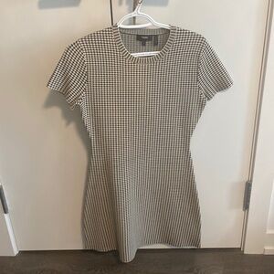 Theory houndstooth short sleeve mini dress